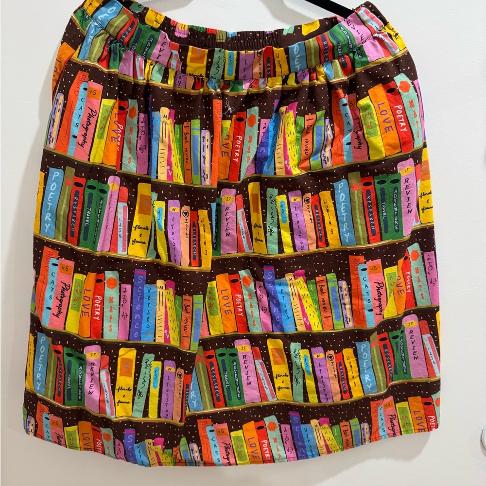 Modcloth Multicolor Book Print A-Line Skirt